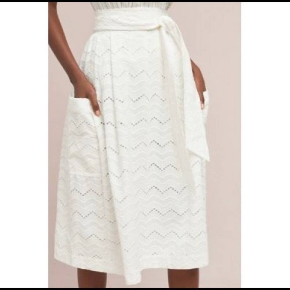 Anthropologie x Tracy Reese Emb Pocket Apron Skirt- Size 10- NWT